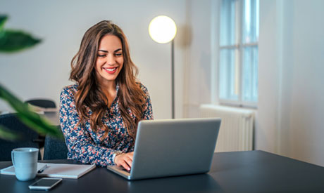 Woman using laptop