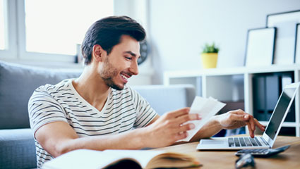 Man working on laptop