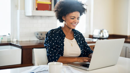 Woman using laptop