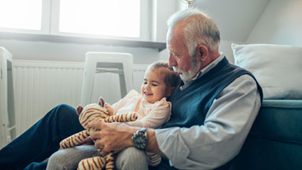 Grandfather with grandchild