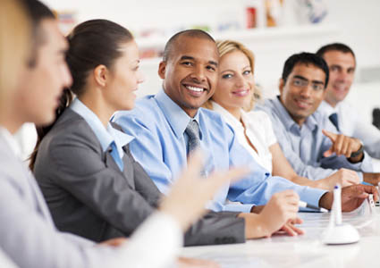 Group of diversified adults collaborating